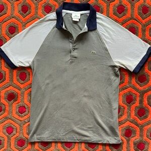 MAKE OFFER! Lacoste Men's Two-Tone Green Polo Basebally style Men's sz 3 or Sm